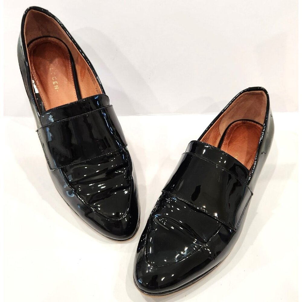 Halogen Black Patent Leather Loafers Pointed Toe Slip On Women's Size 6M